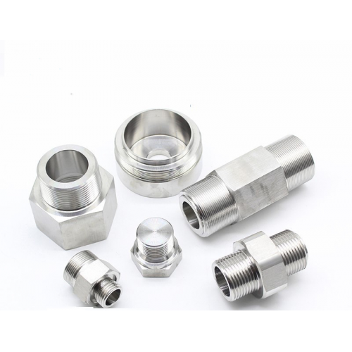 Customize Precision CNC Lathe Turning Threaded Hex Brass stainless steel Connectors Pipe Fittings